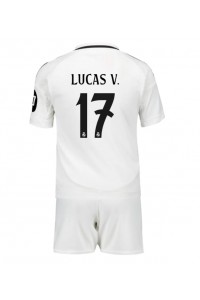 Real Madrid Lucas Vazquez #17 Babytruitje Thuis tenue Kind 2024-25 Korte Mouw (+ Korte broeken)